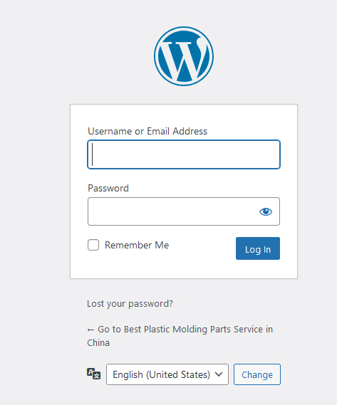 login page